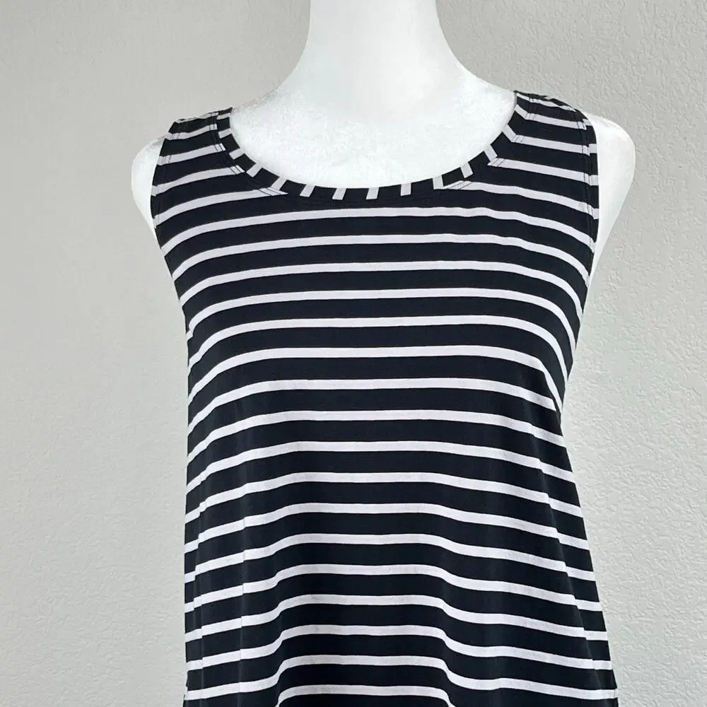 Lululemon Racerback Tank Top Black Grey Stripe Athleisure Gym Workout Athletic M